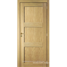 Unfinished interior room oak veneered 3 panel modern wood door design